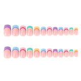 24pcs/Set Rainbow Dopamine French Tips Press-On Nails