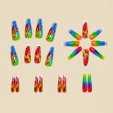 24pcs/Set Multicolor Butterflies Press-On Nails
