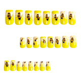 24pcs/Set Yellow Little Bee Press-On Nails