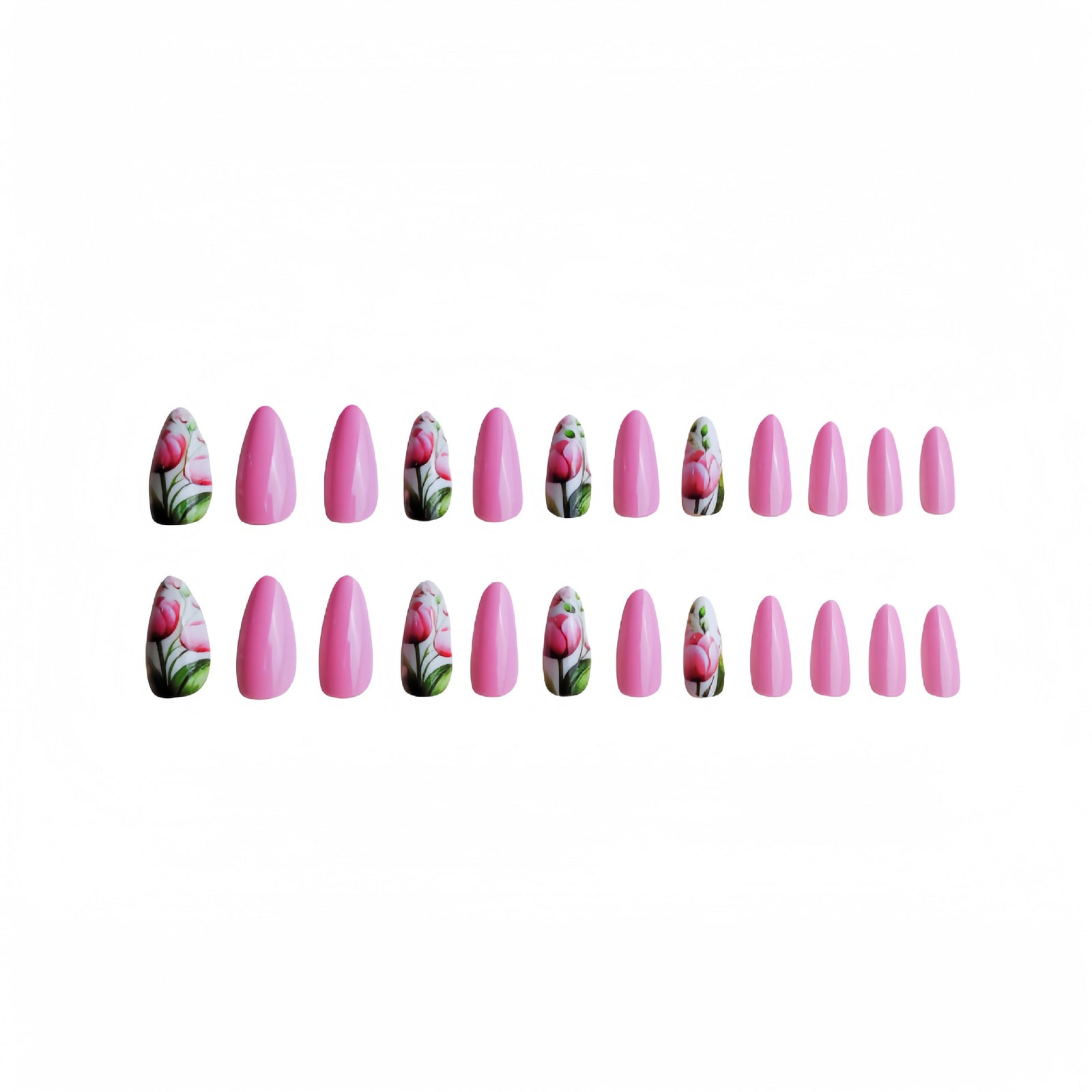 24pcs/Set Flower Press-On Nails