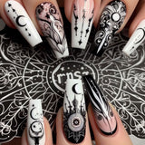 24pcs/Set Dark Star & Moon Gothic Press-On Nails