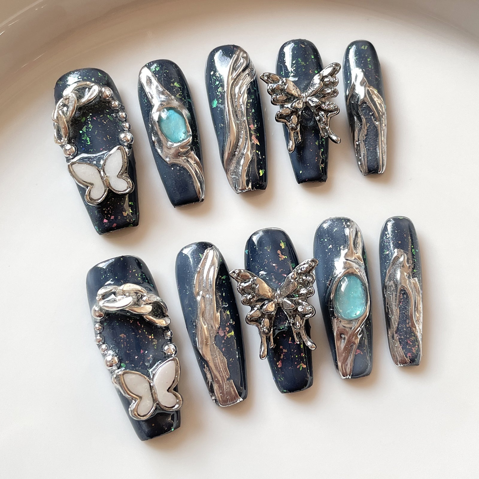 10pcs/Set 3D Art Press-On Nails