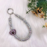 Rhinestone Heart Phone Strap