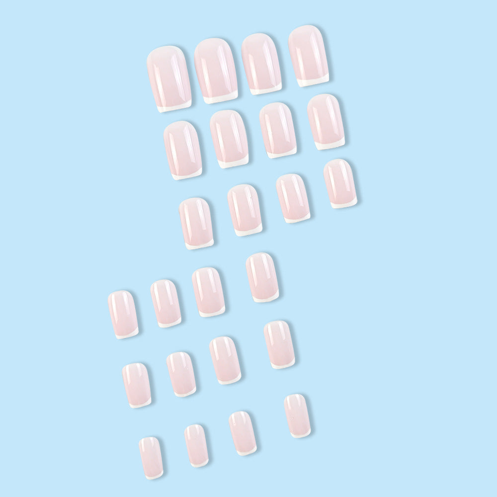 24pcs/Set Minimalist White French Tips Press-On Nails