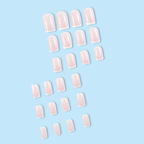24pcs/Set Minimalist White French Tips Press-On Nails