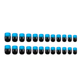 24pcs/Set Blue-Black Gradient Press-On Nails