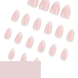 24pcs/Set White Gradient French Press-On Nails