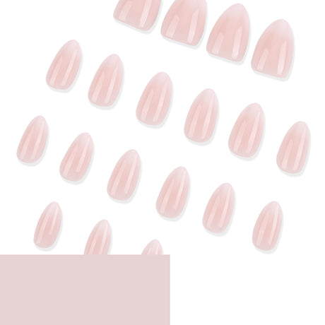 24pcs/Set White Gradient French Press-On Nails