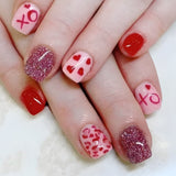 24pcs/Set Hearts Press-On Nails