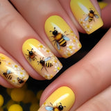 24pcs/Set Yellow Little Bee Press-On Nails