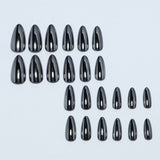 24pcs/Set Electroplated Black Press-On Nails