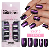 32pcs/Set Cat Eye Press-On Nails