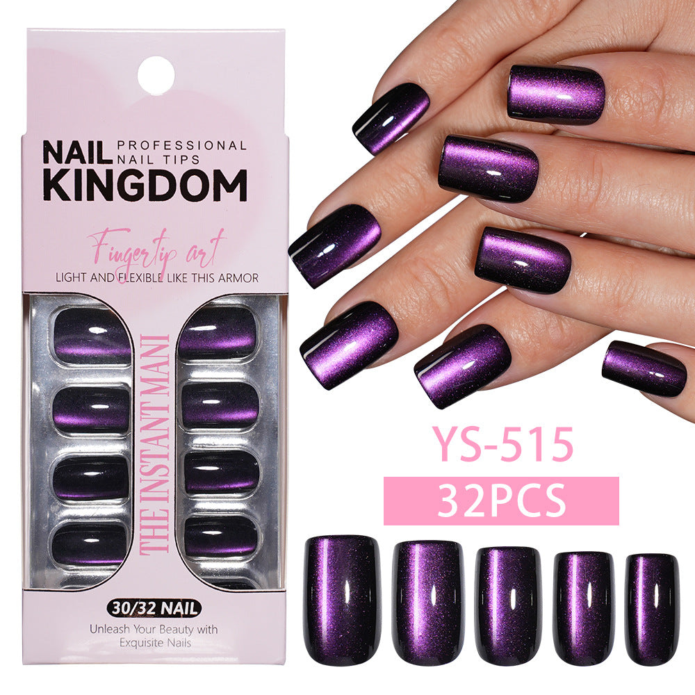 32pcs/Set Cat Eye Press-On Nails