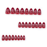 24pcs/Set Pink Bow Press-On Nails