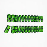 24pcs/Set Deep Green Shamrock Press-On Nails