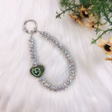 Rhinestone Heart Phone Strap