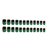 24pcs/Set Green-Black Gradient Press-On Nails