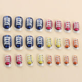 24pcs/Set Colorful Shoes Press-On Nails