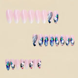 24pcs/Set Pink Nude Gradient Dove Press-On Nails