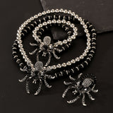 Dark Gothic Spider Earrings, Bracelet & Necklace