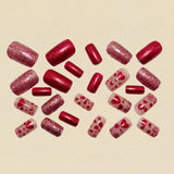 24pcs/Set Valentine’s Day Red Heart Press-On Nails