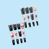 24pcs/Set Christmas Heart Snowflake Press-On Nails