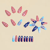 24pcs/Set Independence Day Fireworks Stars and Stripes Press-On Nails