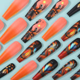 24pcs/Set Matte Iridescent Peacock Press-On Nails