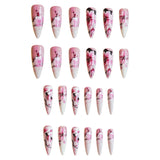 24pcs/Set Peach Blossom Press-On Nails