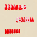 24pcs/Set Red Roses Press-On Nails