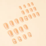 24pcs/Set Golden Lines French Tips Press-On Nails