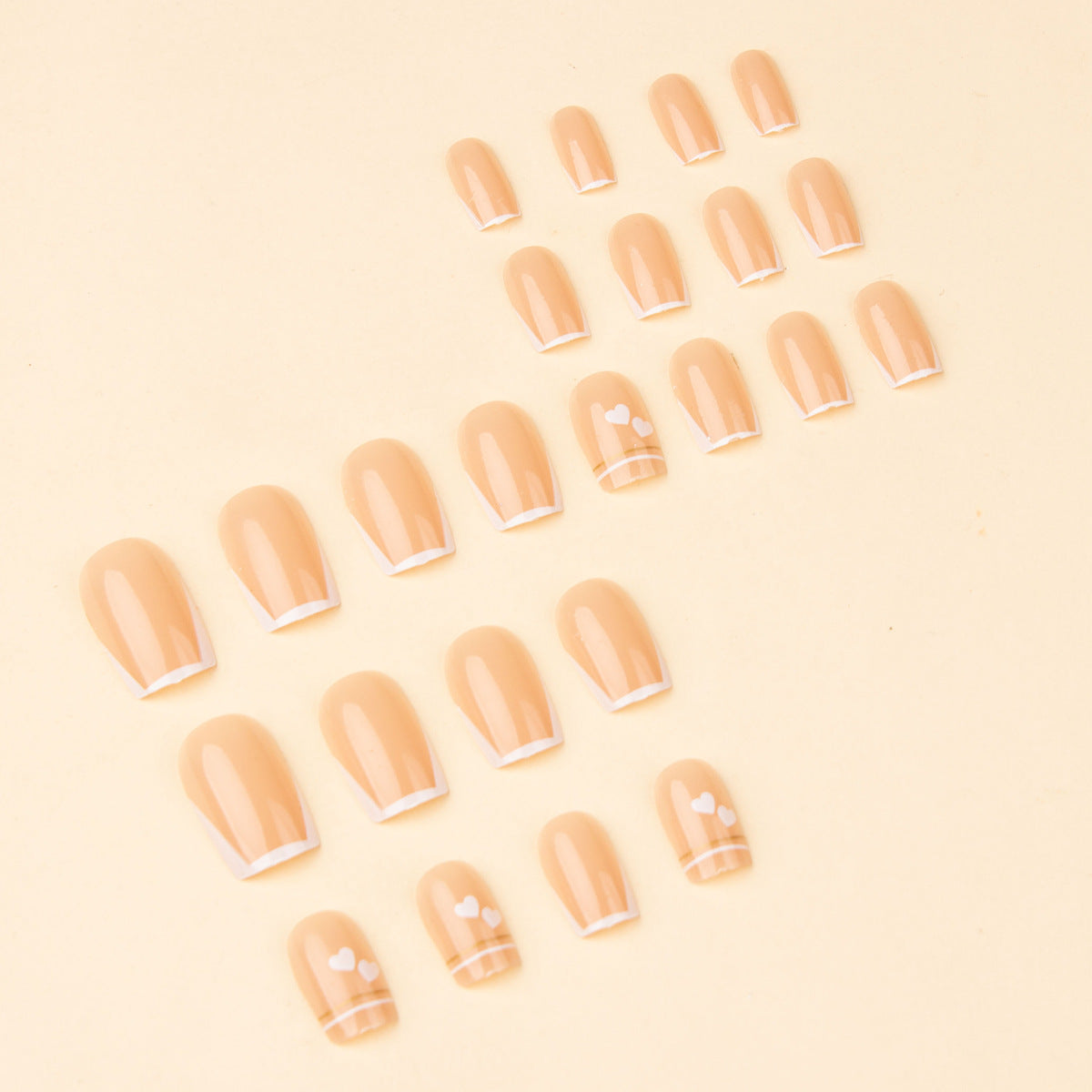 24pcs/Set Golden Lines French Tips Press-On Nails