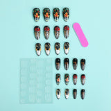 24pcs/Set Vintage Maple Leaf Press-On Nails