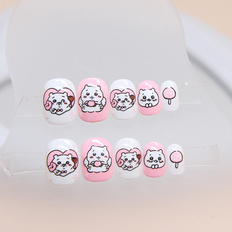 24pcs/Set Dog Doodle Press-On Nails For Kids