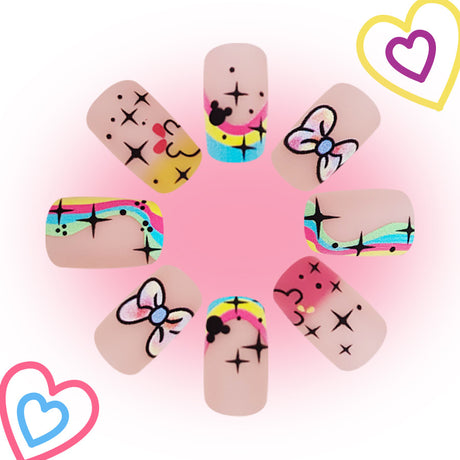 24pcs/Set Bow Gradient Matte French Press-On Nails