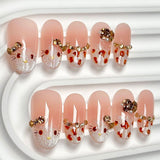 (Handmade) 10pcs/Set French Cat Eye Cat Pattern Press-On Nails