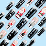 24pcs/Set Christmas Heart Snowflake Press-On Nails