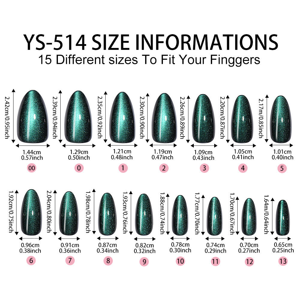 32pcs/Set Cat Eye Press-On Nails