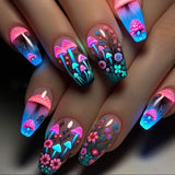 24pcs/Set Colorful Enchanted Rainforest Press-On Nails