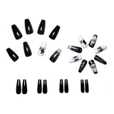 24pcs/Set Black White Christmas Press-On Nails