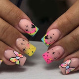 24pcs/Set Bow Gradient Matte French Press-On Nails