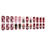 24pcs/Set Snowman Christmas Tree Snowflakes Press-On Nails