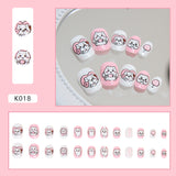 24pcs/Set Dog Doodle Press-On Nails For Kids