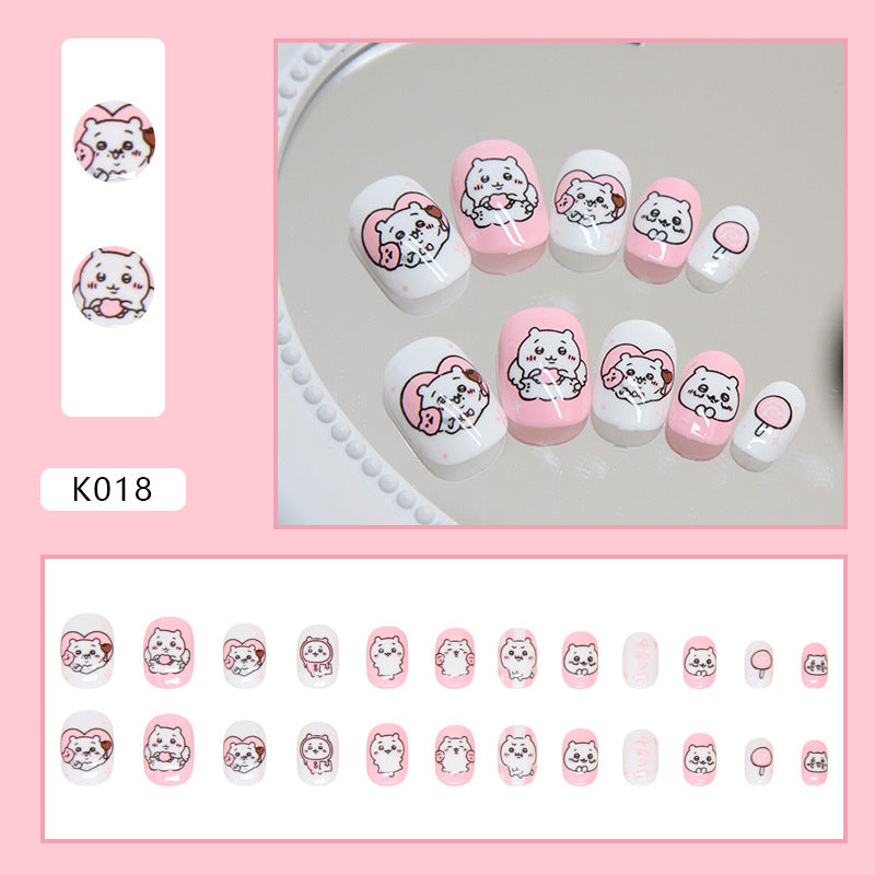 24pcs/Set Dog Doodle Press-On Nails For Kids