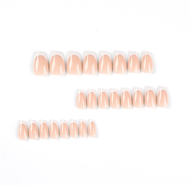 24pcs/Set Classic White French Press-On Nails