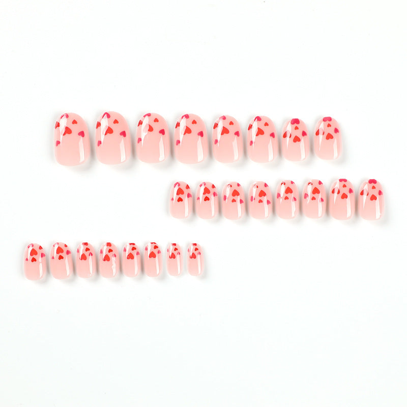 24pcs/Set Hearts Press-On Nails
