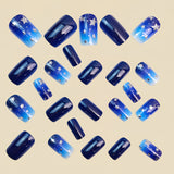 24pcs/Set Green & White Color-Block Four-Leaf Clover Press-On Nails