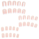 24pcs/Set French Cat Eye Press-On Nails