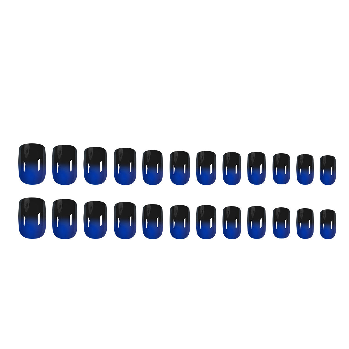 24pcs/Set Sky Blue Gradient Press-On Nails