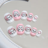 24pcs/Set Dog Doodle Press-On Nails For Kids